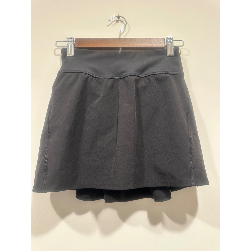 Spanx‎ Get Moving Skort Black Athletic Tennis Golf Skirt XS Zipper Pocket